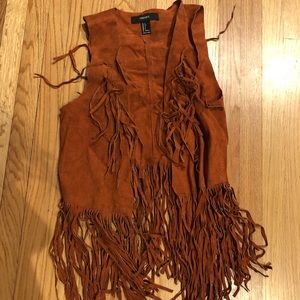 Forever 21 Suede Fringe Vest